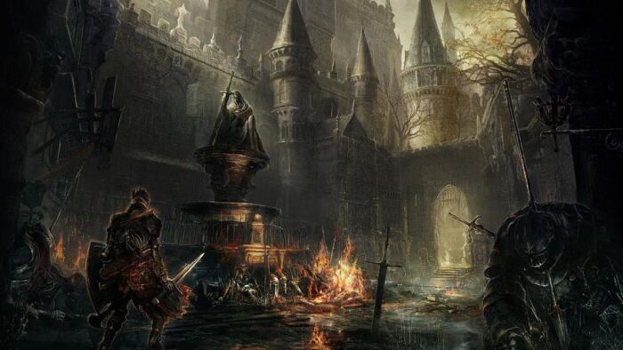 Прохождение Dark Souls 3. Поселение Нежити - путь от большой площади через мост (справа)