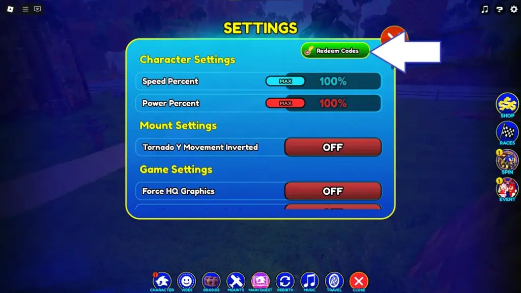 Sonic Speed Simulator - рабочие коды