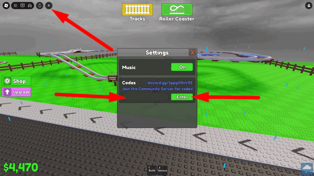 Построить roller coaster - рабочие коды