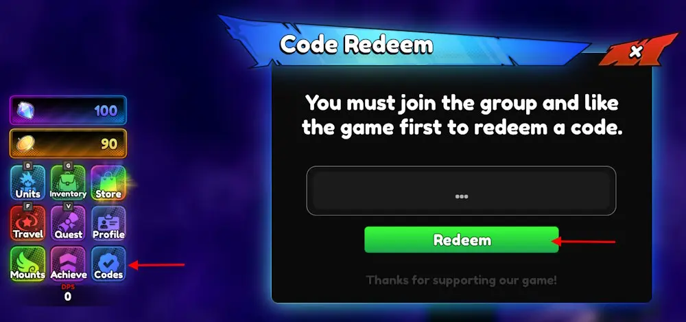 Аниме Тактический Симулятор - рабочие коды